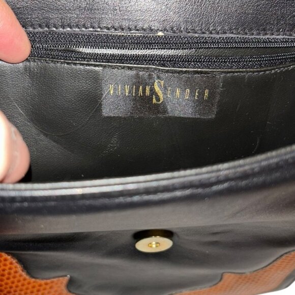 Vivian Sender Vintage black brown WESTERN COWGIRL RODEO flap cross body bag - Picture 5 of 9